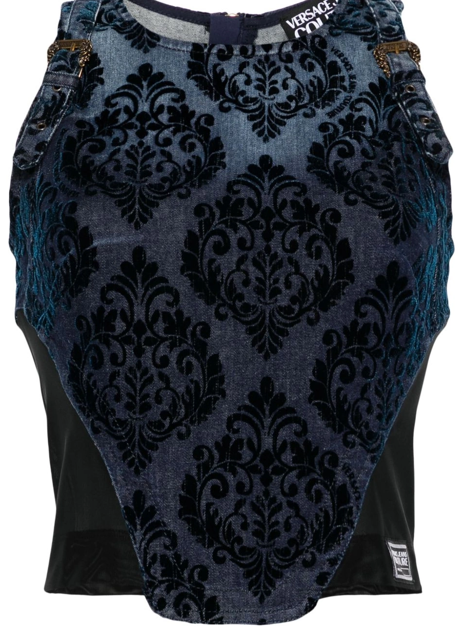 Cheap Women top flocked-detail Couture Jeans denim Versace 0811